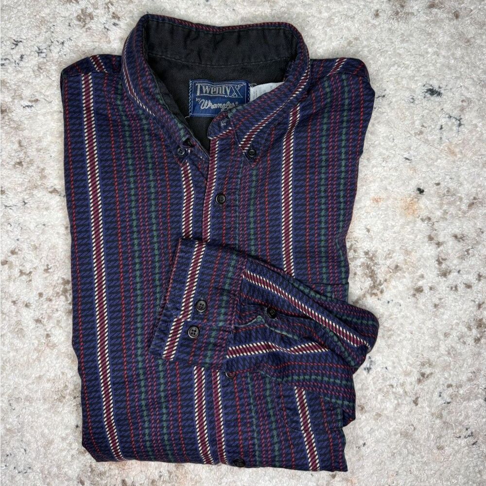 Wrangler Twenty X Striped Western Button-Up